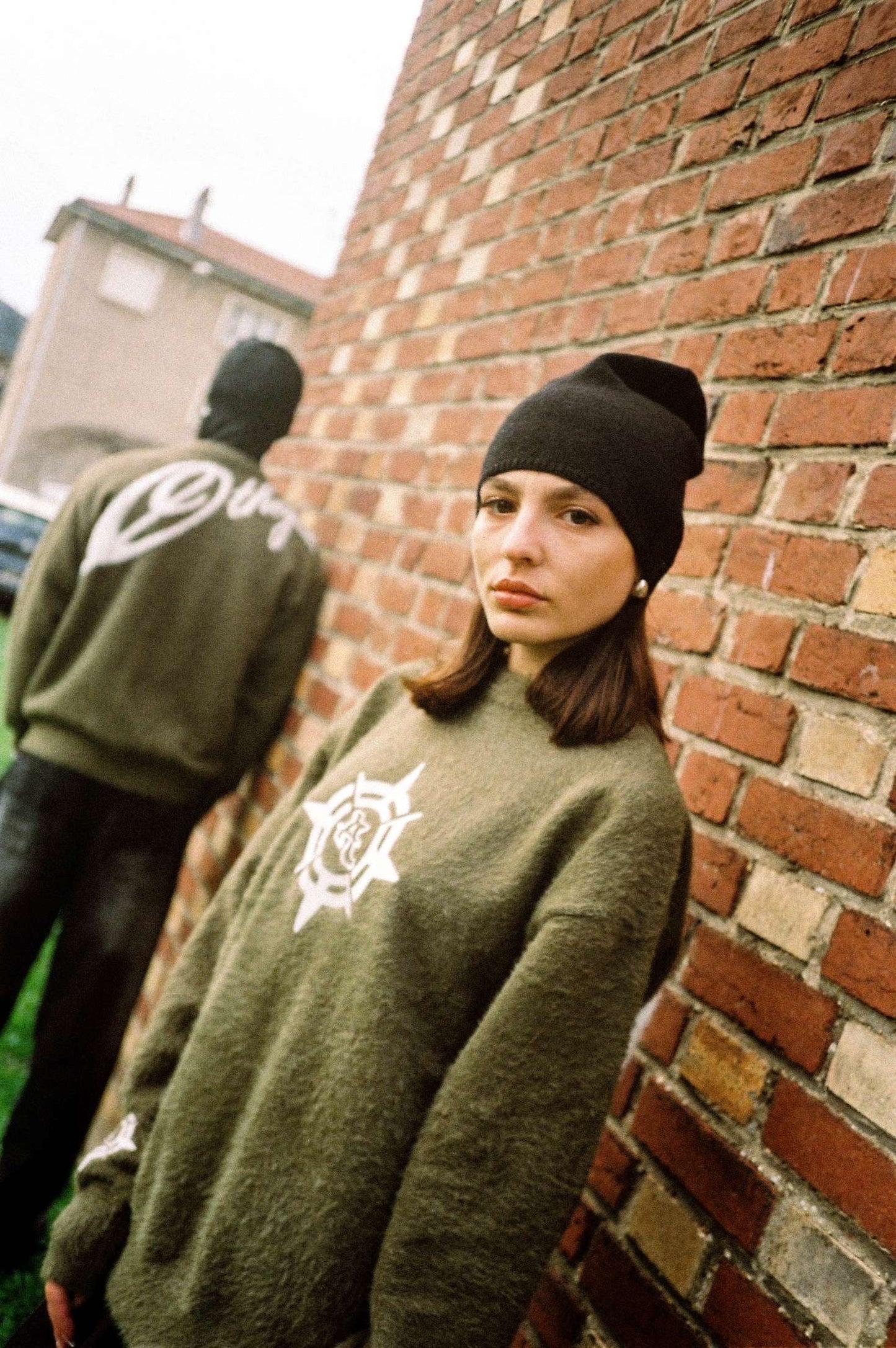 Knit mohair vert militaire