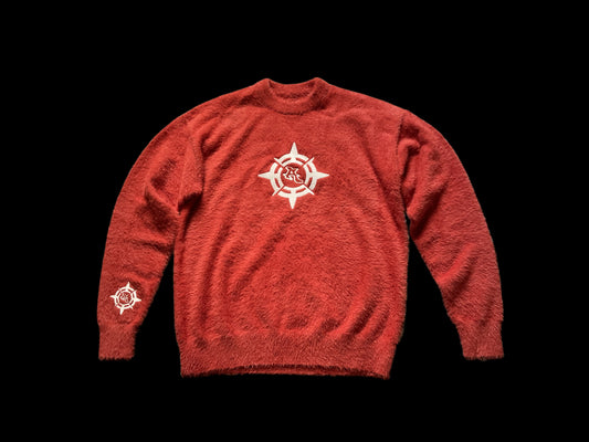 Knit mohair marron rouge