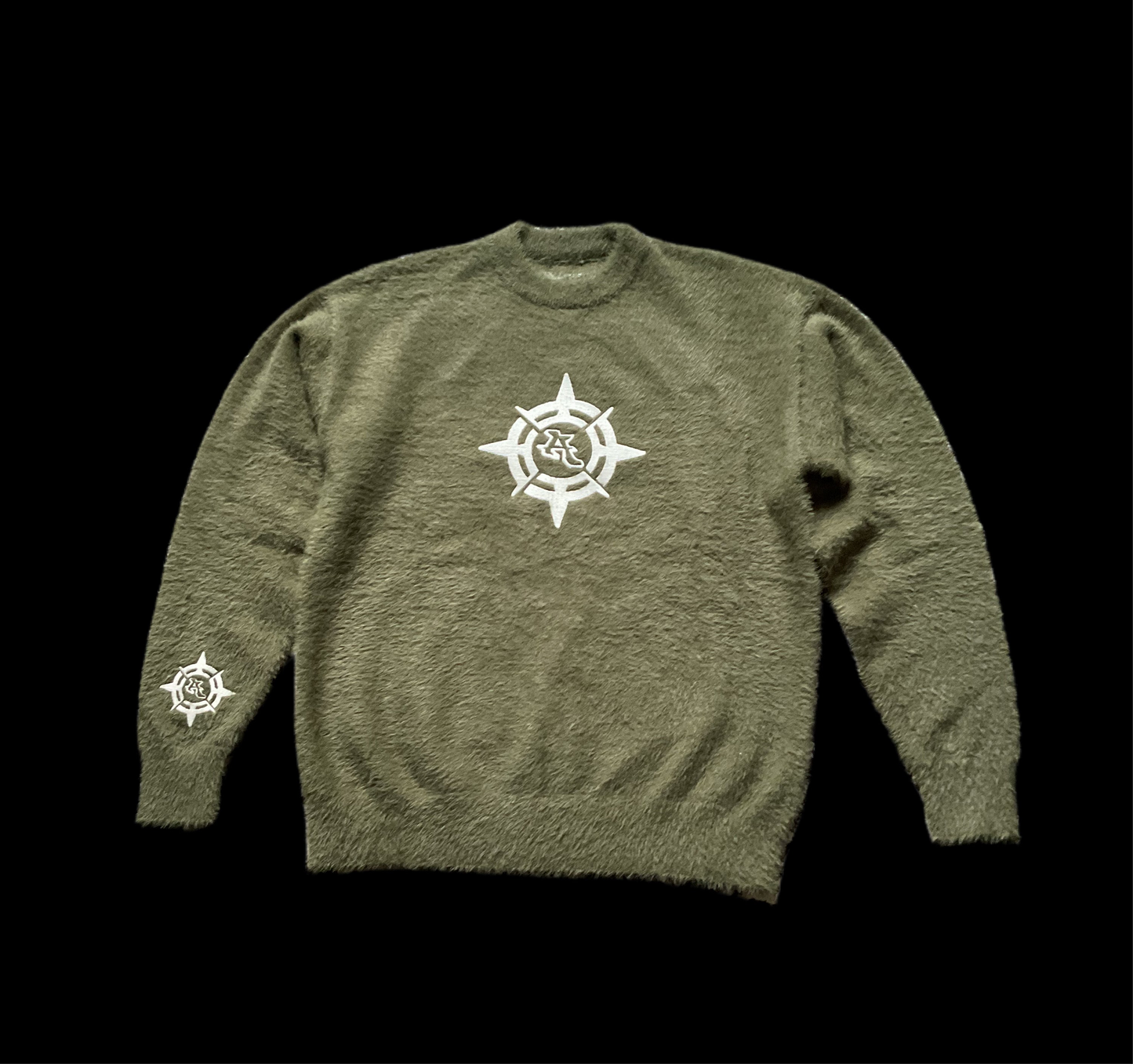 Knit mohair vert militaire